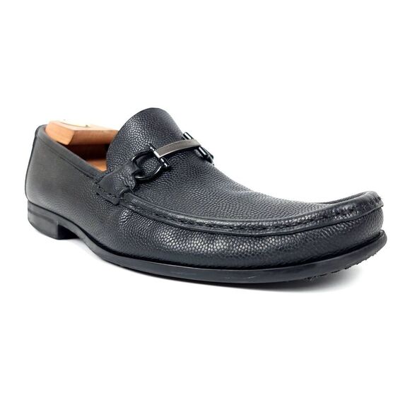 Salvatore Ferragamo Gancini Bit Leather Moccasin Driving Loafers Mens 9.5 Black main image 6